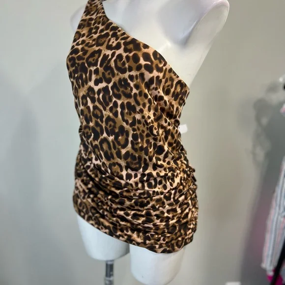 Sofia Vergara‎ One-Shoulder Top plus size XXL Leopard Print - Picture 2 of 7